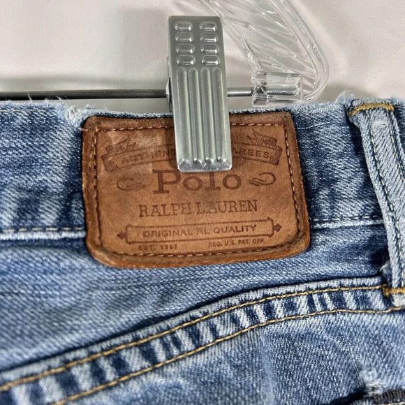 Polo Ralph Lauren Jeans Men's 36x32 Light Wash Blue Denim 100% Cotton Button Zip - Picture 11 of 13